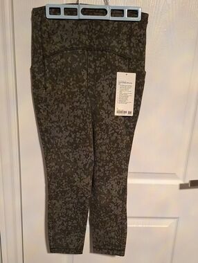 lululemon Olive Green‎ and Black Camo-Print Leggings